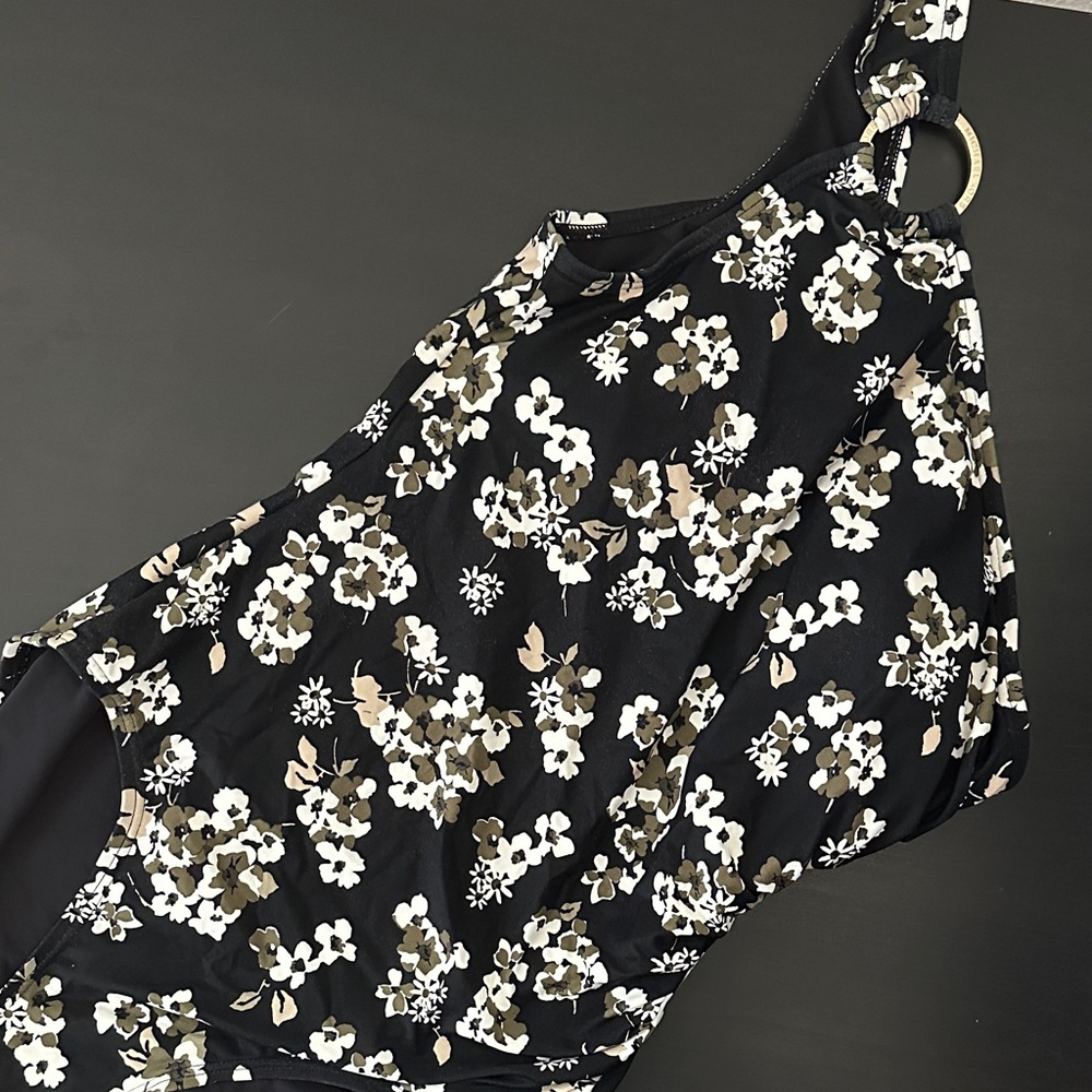 Floral One-Shoulder Michael Kors Swimsuit